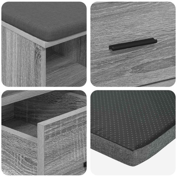 Пейка за коридор с възглавница Сив Сонома 60 x 38 x 46 см