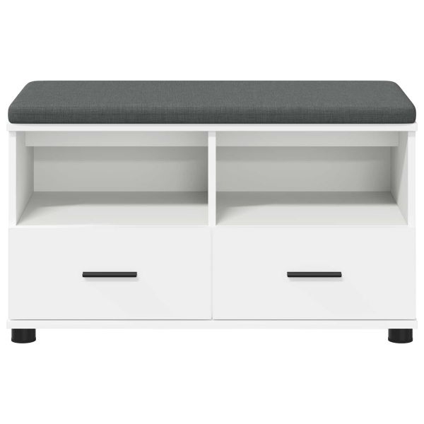 Пейка за коридор Бяло 80 x 38 x 46 см ПДЧ и тапицерийна тъкан