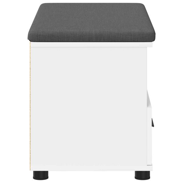 Пейка за коридор Бяло 80 x 38 x 46 см ПДЧ и тапицерийна тъкан