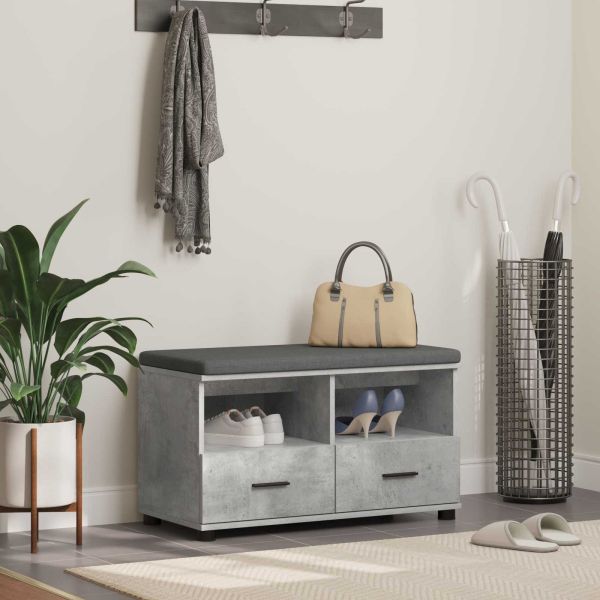 Пейка за коридор с възглавница Циментено сиво 80 x 38 x 46 см