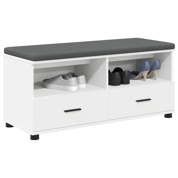 Пейка за коридор Бяло 100 x 38 x 46 см ПДЧ и тапицерийна тъкан