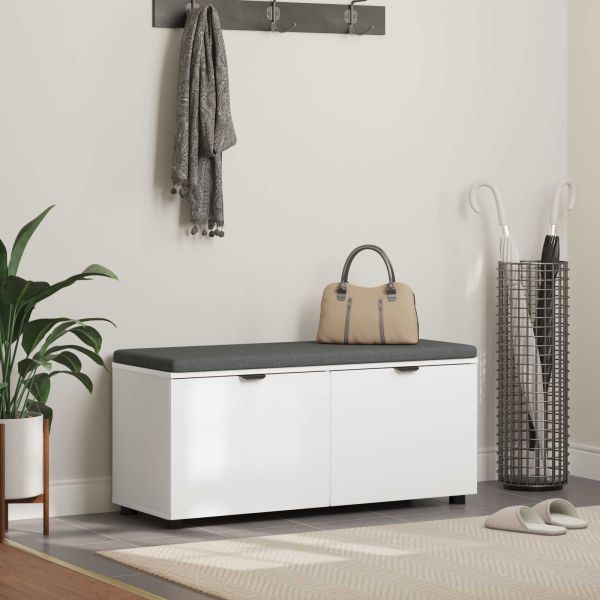 Пейка за коридор с възглавница с врата Бяло 100 x 38 x 46 см