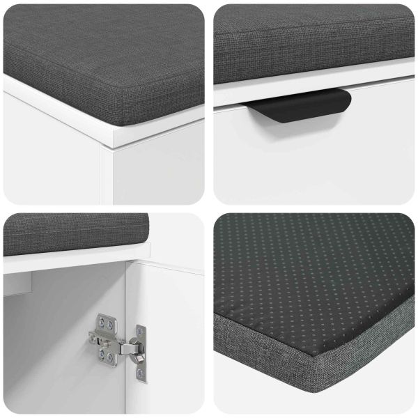 Пейка за коридор с възглавница с врата Бяло 100 x 38 x 46 см