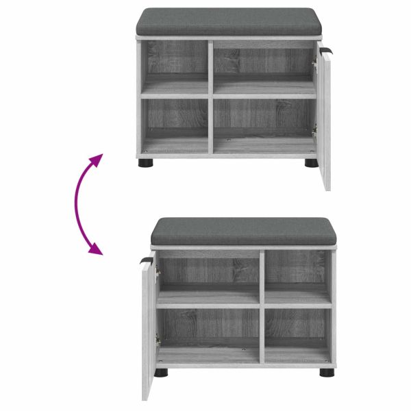 Пейка за коридор с възглавница Сив Сонома 60 x 38 x 46 см