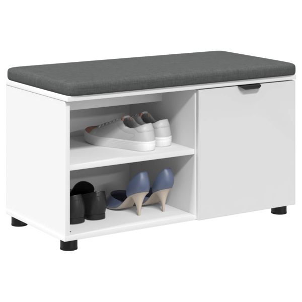 Пейка за коридор с възглавница Едноцветен Бяло 80 x 38 x 46 см