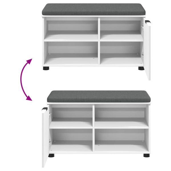 Пейка за коридор с възглавница Едноцветен Бяло 80 x 38 x 46 см