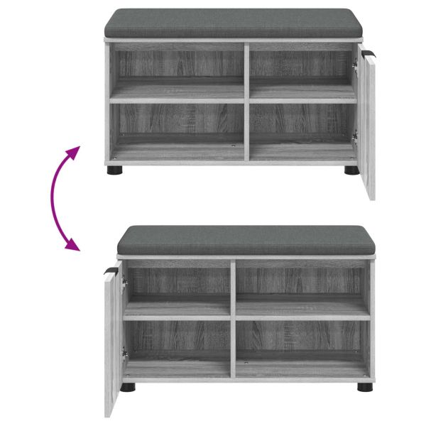 Пейка за коридор с възглавница Сив Сонома 80 x 38 x 46 см