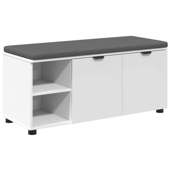 Пейка за коридор с възглавница Едноцветен Бяло 100 x 38 x 46 см