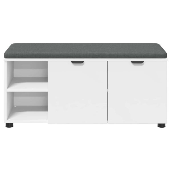 Пейка за коридор с възглавница Едноцветен Бяло 100 x 38 x 46 см