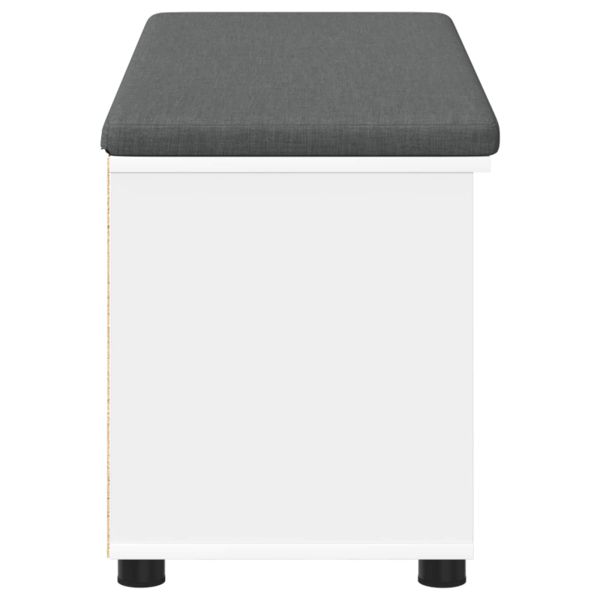 Пейка за коридор с възглавница Едноцветен Бяло 100 x 38 x 46 см