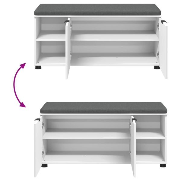 Пейка за коридор с възглавница Едноцветен Бяло 100 x 38 x 46 см