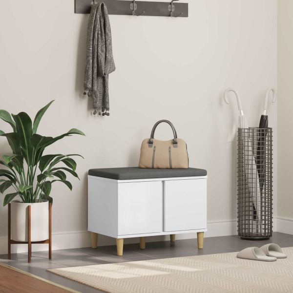 Пейка за коридор с възглавница с врата Бяло 60 x 38 x 46 см