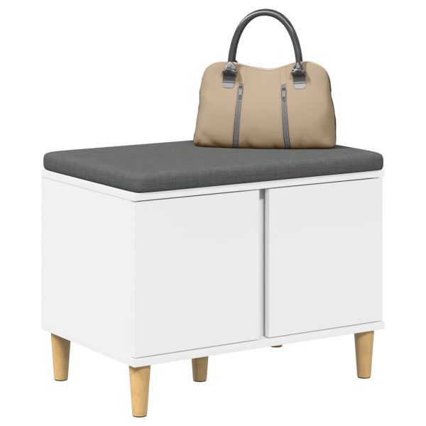 Пейка за коридор с възглавница с врата Бяло 60 x 38 x 46 см