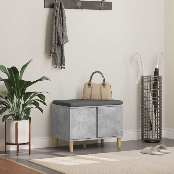 Пейка за коридор с възглавница Циментено сиво 60 x 38 x 46 см