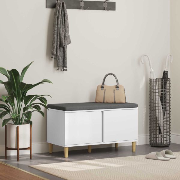 Пейка за коридор с възглавница с врата Бяло 60 x 38 x 46 см