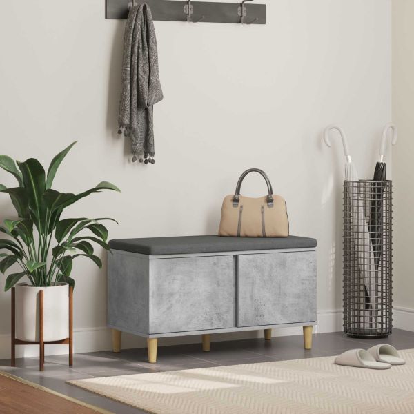 Пейка за коридор с възглавница Циментено сиво 60 x 38 x 46 см