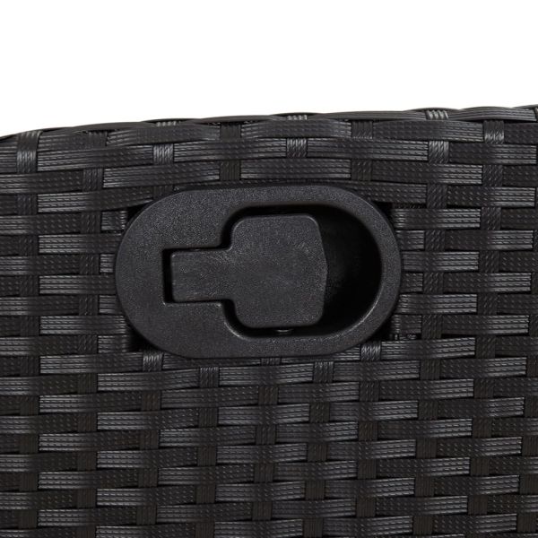 Градински трапезен комплект 7 части възглавници черен полиратан