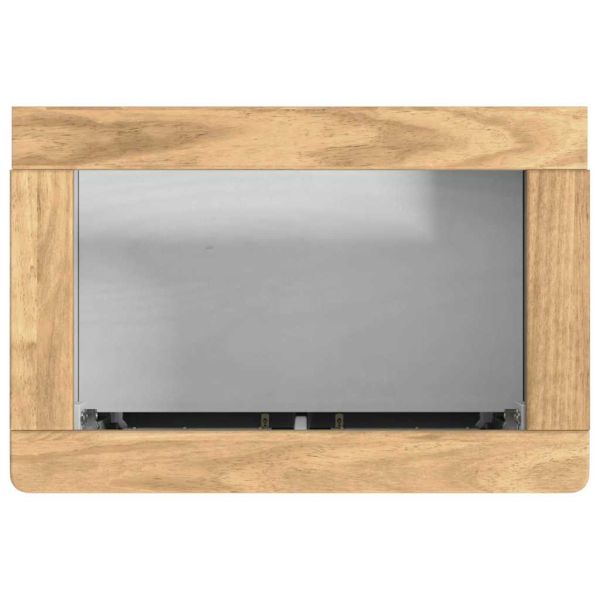 Комплект мебели за баня с рафт 2 pcs Бяло Солидно борово дърво