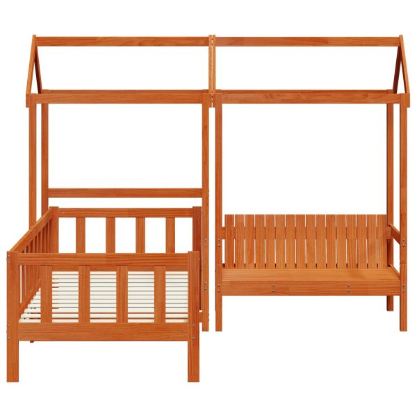 Комплект легло за деня 3 pcs Кафяво с восъчно покритие