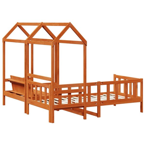 Комплект легло за деня 3 pcs Кафяво с восъчно покритие