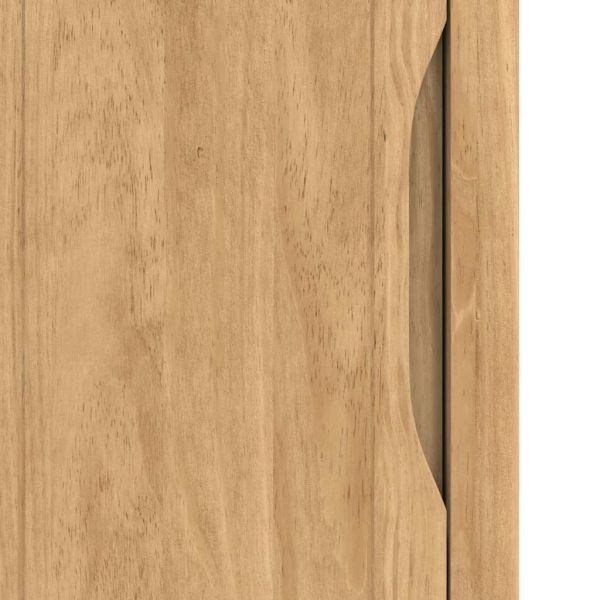 Шкаф за баня с рафт Кафяво с восъчно покритие 35 x 30 x 85 см