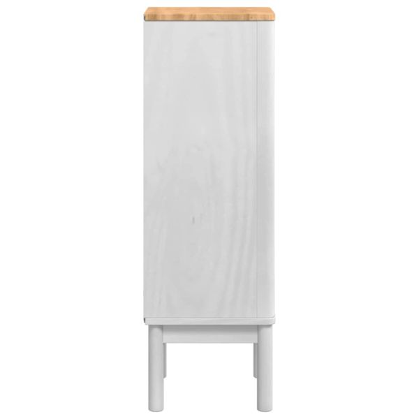 Шкаф за баня с рафт Бяло 35 x 30 x 85 см Солидно борово дърво