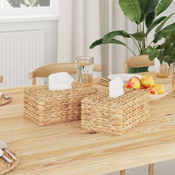 Покрития за кутии за салфетки 2 pcs Воден хиацинт Естествен