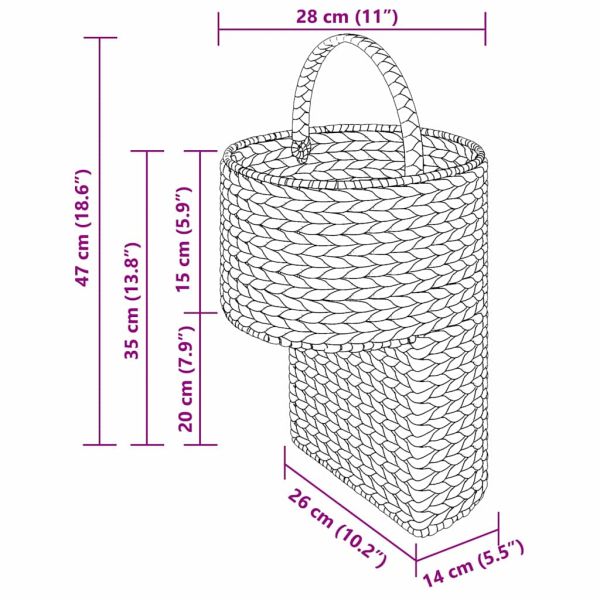 Кошница за стълби Естествен 28 x 26 x 47 см Воден хиацинт