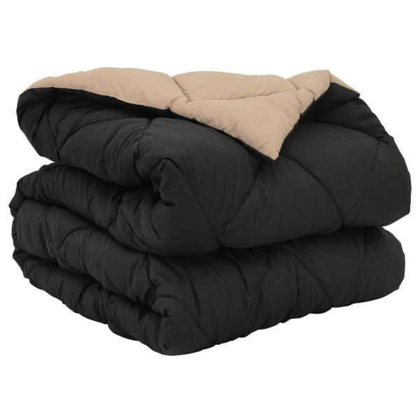 Пълно годишно юрганче Черно и таупе 220 x 135 см Микрофибър