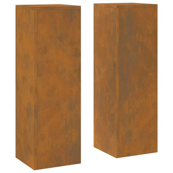 Стойка за растения 2 pcs Ръждясало 24 x 24 x 75 см