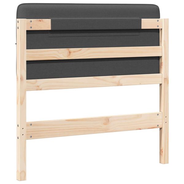 Тапицирана табла Кафяво и тъмно сиво 80 cm Солидно борово дърво