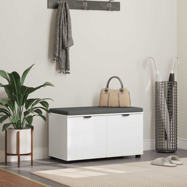 Пейка за коридор с възглавница с врата Бяло 80 x 46 x 46 см