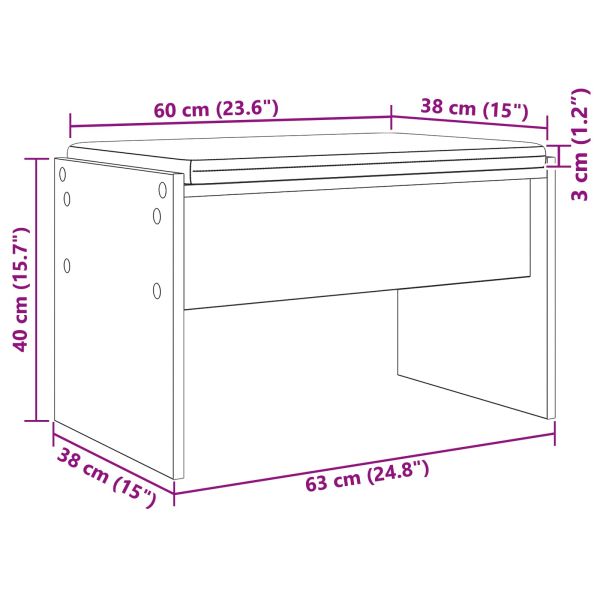 Пейка за коридор с възглавница Сив Сонома 60 x 38 x 46 см