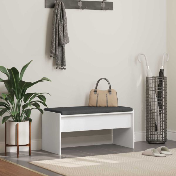 Пейка за коридор с възглавница Бяло 80 x 38 x 46 см