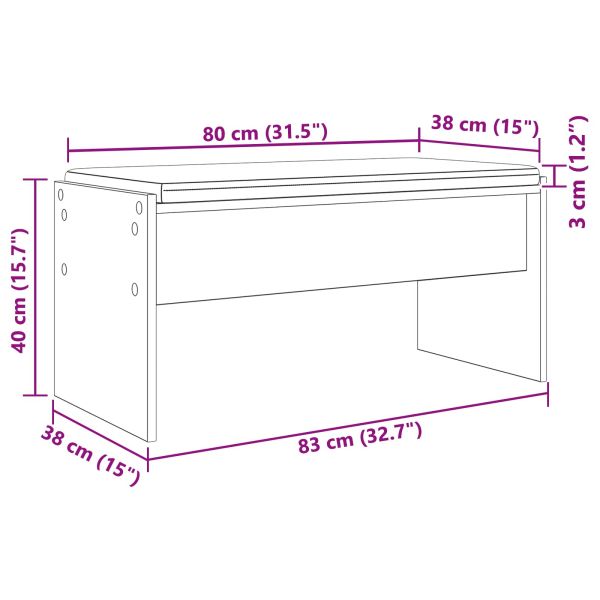 Пейка за коридор с възглавница Циментено сиво 80 x 38 x 46 см