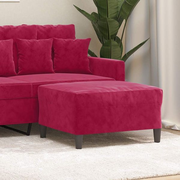 Табуретка, виненочервена, 70x55x41 см, кадифе