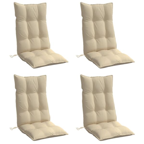 Възглавници за стол с висока облегалка 4 бр бежови Оксфорд плат