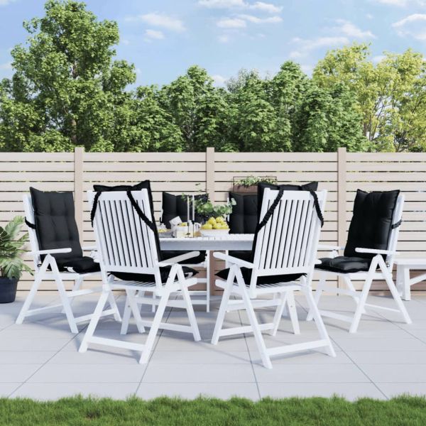 Възглавници за стол с висока облегалка 6 бр черни Оксфорд плат