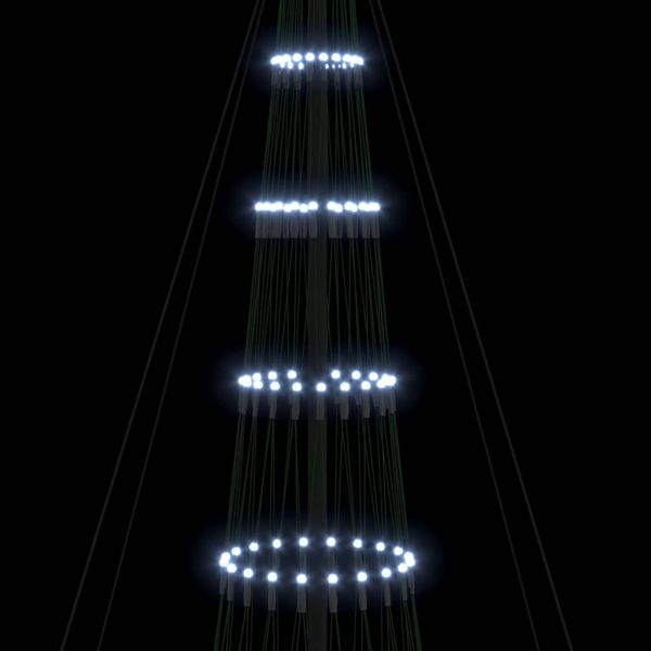 LED Коледна Елха с поставка Хладно бяло 184.5 см Метал