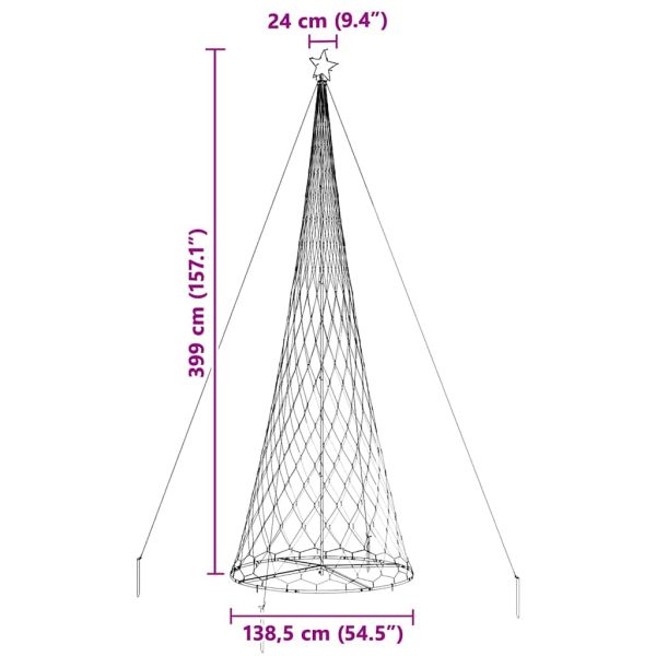 LED Коледна Елха с поставка Хладно бяло 184.5 см Метал