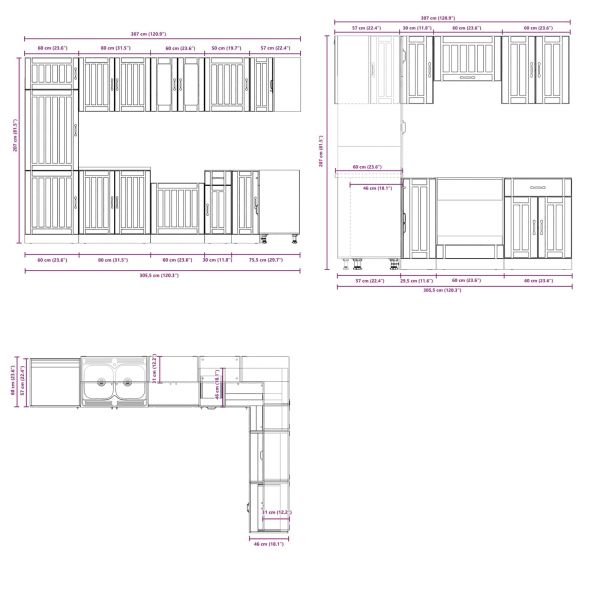 Кухненски шкаф със съхранение Lucca Димян дъб 80 x 46 x 81,5 см