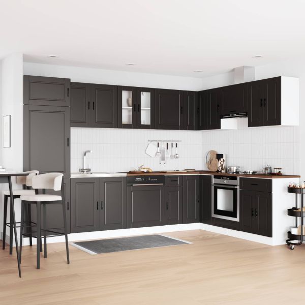 Мивка с шкаф Porto Черно 80 x 46 x 81,5 см Инженерно дърво