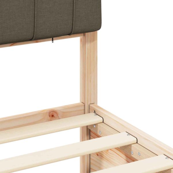 Леглова рамка с тапицирана гръбна част Таупе 120 x 190 cm