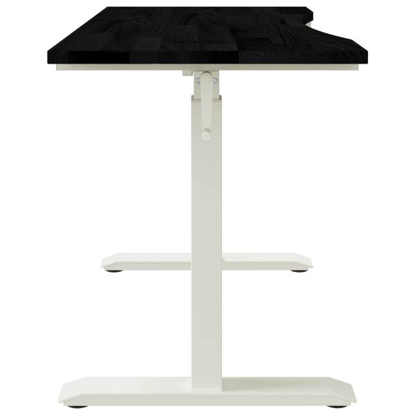 Бюро със съхранение Бял и тъмен кафяв 120 x 60 cm Масивен дъб