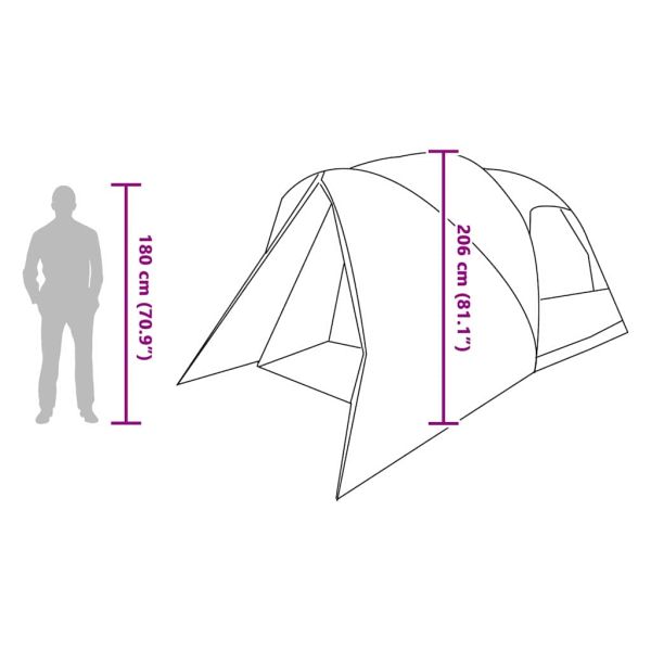 Куполна палатка с покрив Зелен 396 x 304 x 193 см