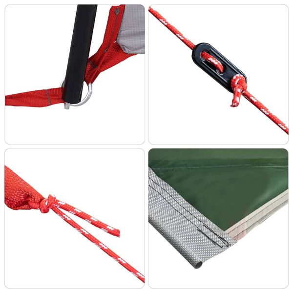 Тент за багажник на караван с покрив Зелен 352 x 250 x 245 см