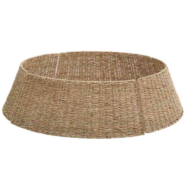 Коло за коледно дърво Кафяво 105 x 105 x 28 см Морска трева