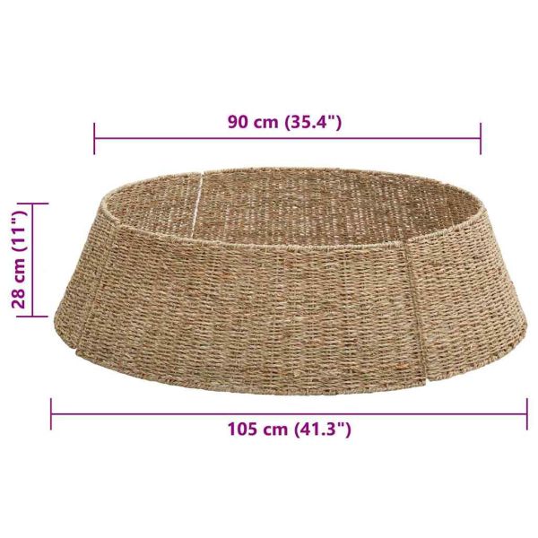 Коло за коледно дърво Кафяво 105 x 105 x 28 см Морска трева