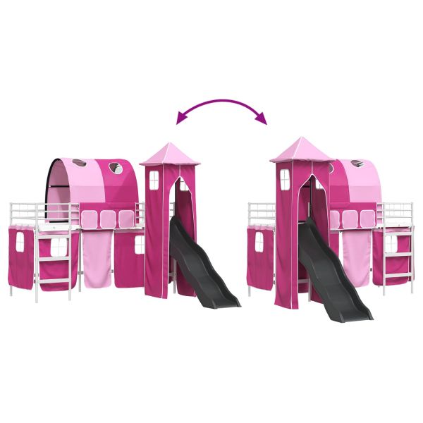 Легло на двуетажно легло за деца Бяло и розово 90 x 190 cm