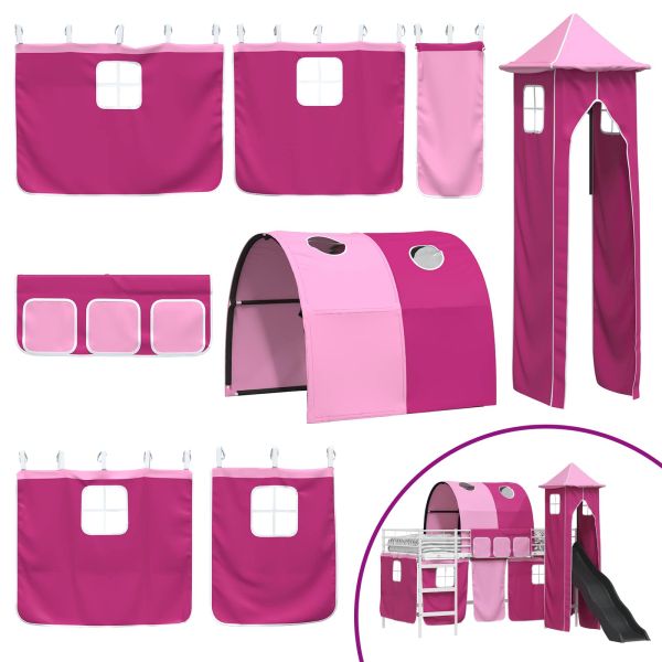 Легло на двуетажно легло за деца Бяло и розово 90 x 200 cm